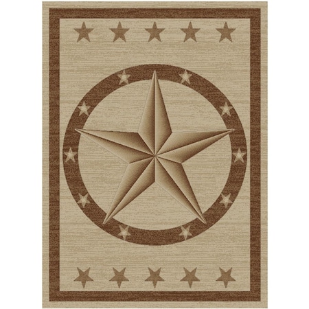 Mayberry Rug 3 ft. 11 in. x 5 ft. 3 in. Hearthside Western Star Area Rug, Beige HS3681 4X6